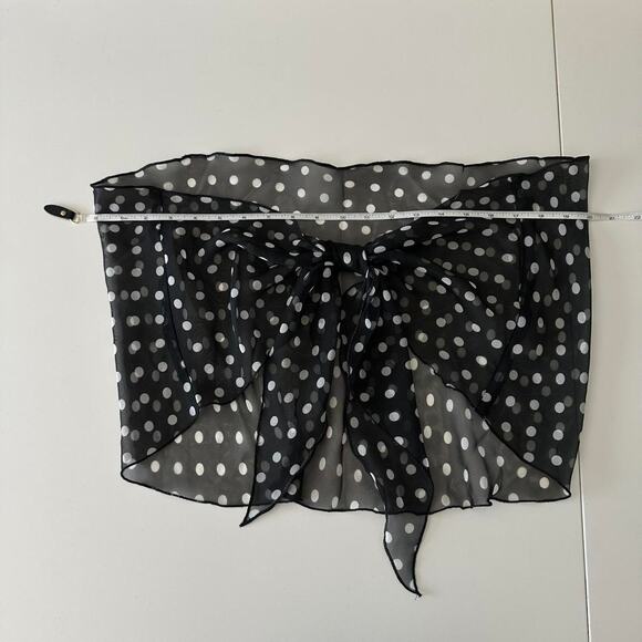 handmade black &white polka dot back tie bandeau - Picture 6 of 8